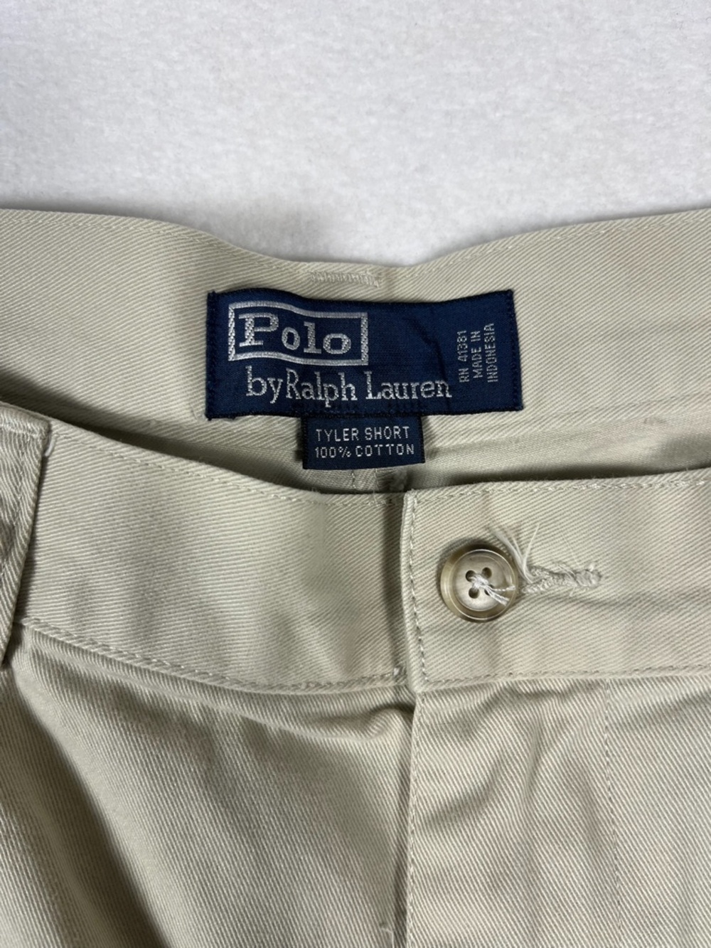 Vintage 90s Polo Ralph Lauren Tyler Shorts Mens Size 36 Khaki Chino - Picture 2 of 11